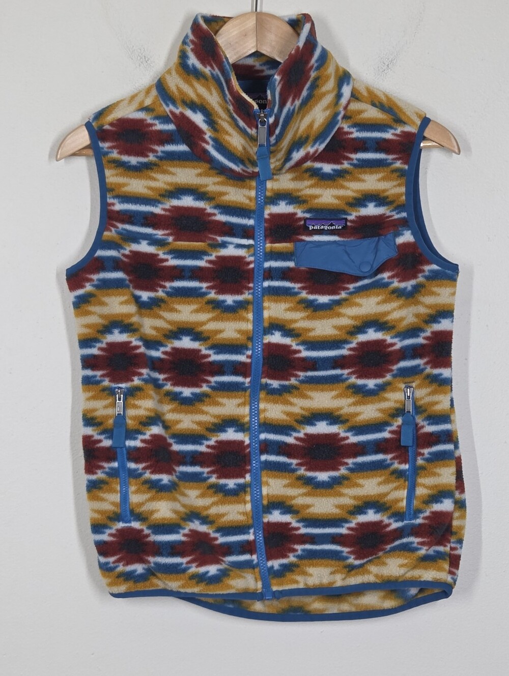 Patagonia Synchilla Snap-T Vest Wild Desert Prairie Gold Womens S Fleece Zip